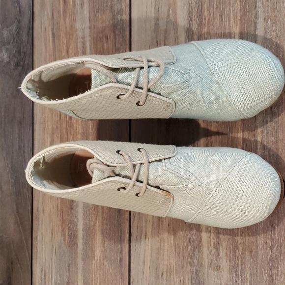 Toms Womens Desert Wood Wedge Ankle booties shoes sz 6 - Picture 3 of 12